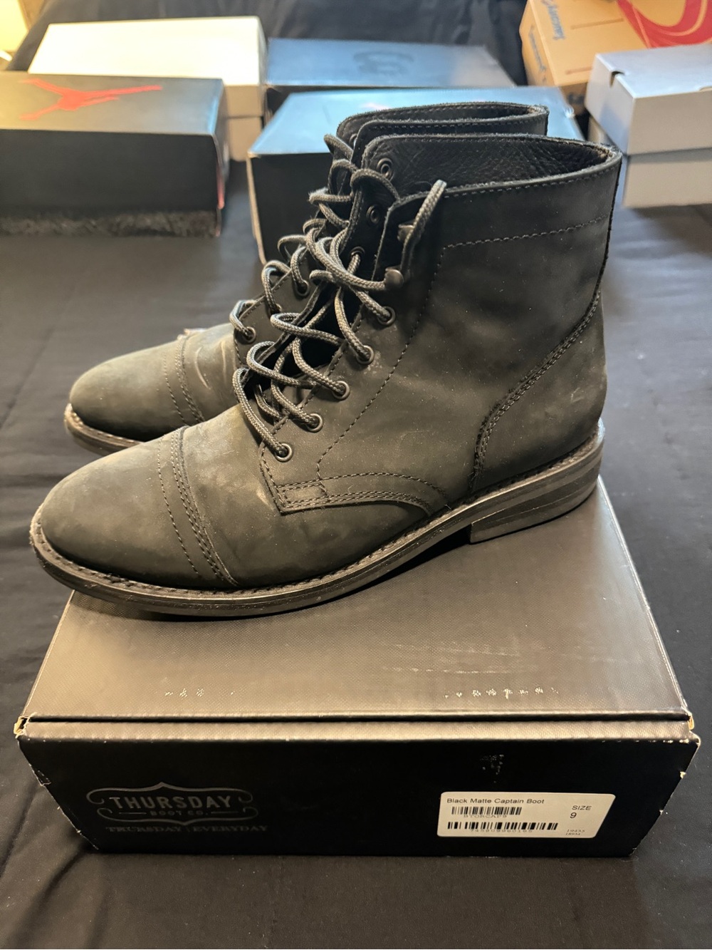 Thursday Boots Black Matte Captain Mens Size 9